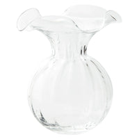 Hibiscus Glass Clear Large Fluted Vase