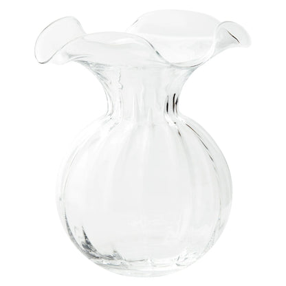 Hibiscus Glass Clear Large Fluted Vase