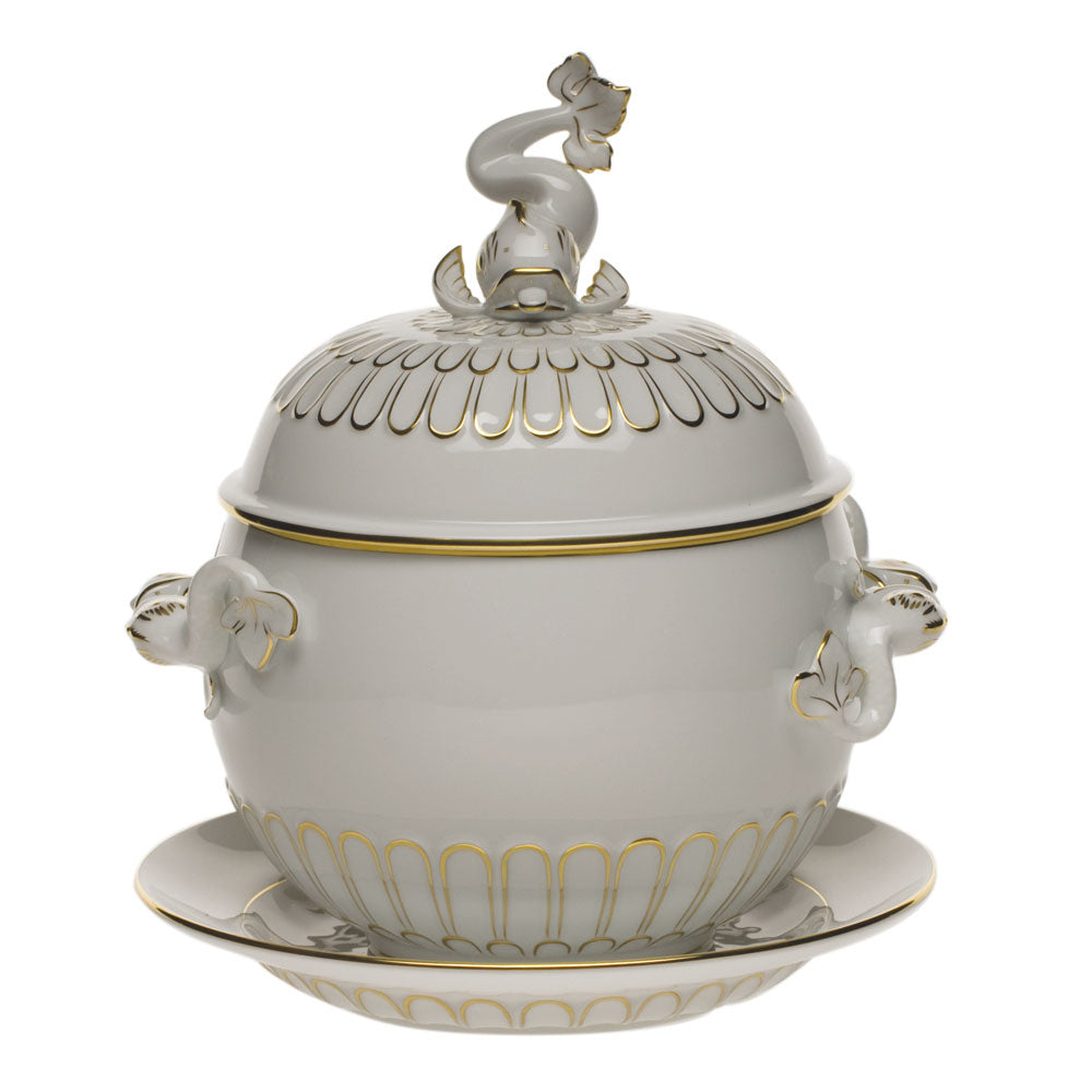 Golden Edge Tureen and Platter, Motif 18
