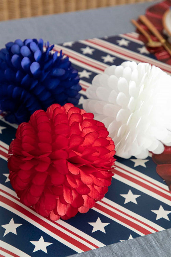 Patriotic Ruffled Balls Set of 3