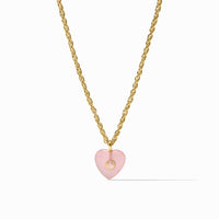 Julie Vos Heart Delicate Necklace, Pink Quartz