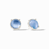 Julie Vos Sterling Honey Stud, Iridescent Chalcedony Blue