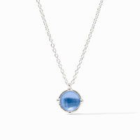 Julie Vos Sterling Honeybee Solitaire Necklace, Iridescent Chalcedony Blue