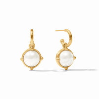 Mother of Pearl Honeybee Hoop and Charm Earring