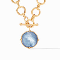 Julie Vos Honeybee Statement Necklace, Iridescent Chalcedony Blue
