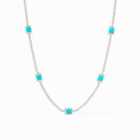 Julie Vos Sterling Hydra Delicate Station Necklace, Turquoise Blue
