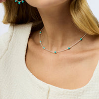 Julie Vos Sterling Hydra Delicate Station Necklace, Turquoise Blue
