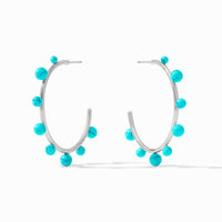 Julie Vos Sterling Hydra Stone Hoop, Turquoise Blue