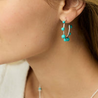 Julie Vos Sterling Hydra Stone Hoop, Turquoise Blue