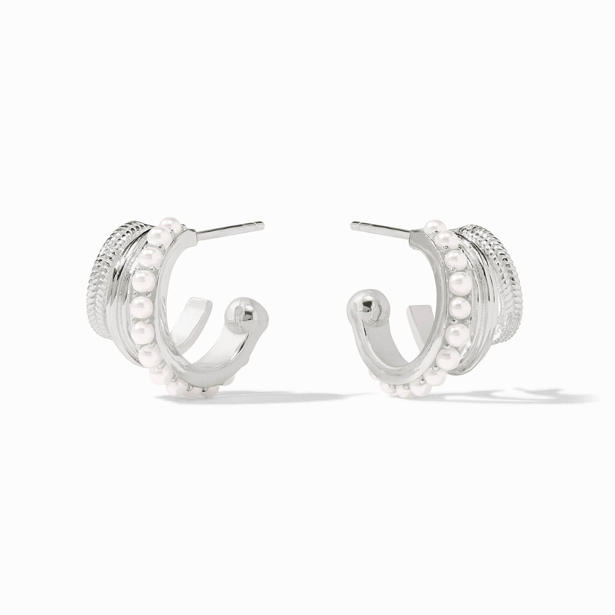 Julie Vos Sterling Hydra Triple Hoop, Pearl