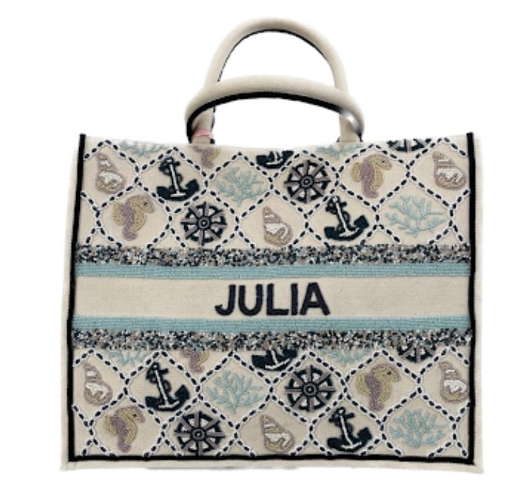 Custom Beaded Tote Bags