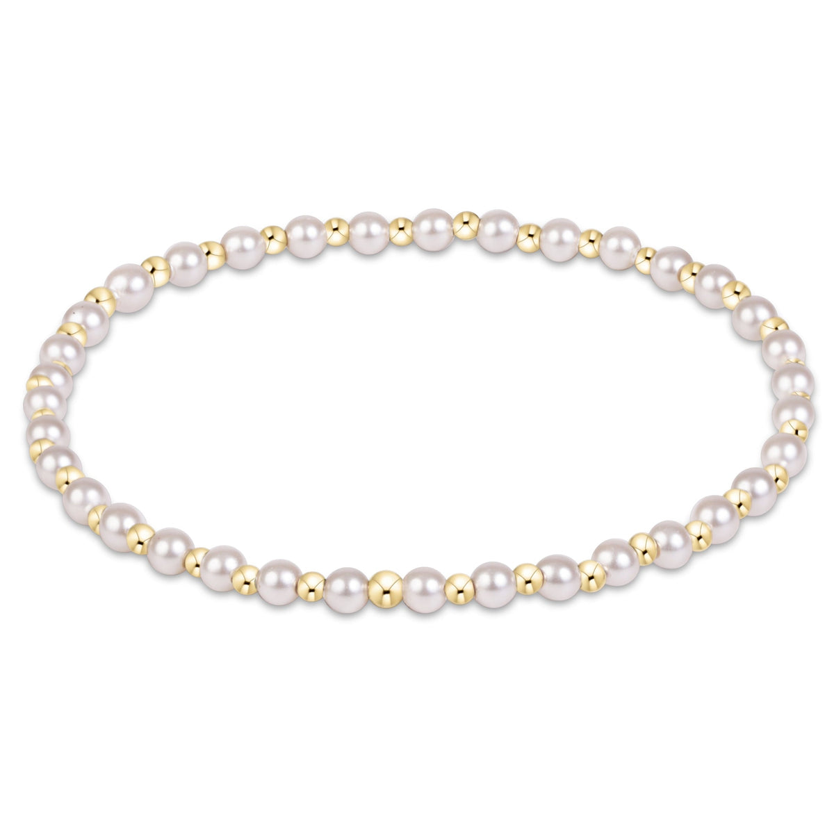 enewton classic grateful pattern bead bracelet - pearl, 3mm