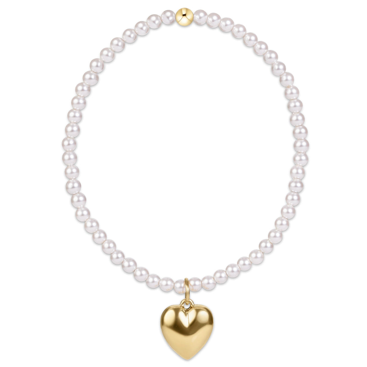 enewton Classic Pearl 3mm Bracelet - Love Plush Gold Charm
