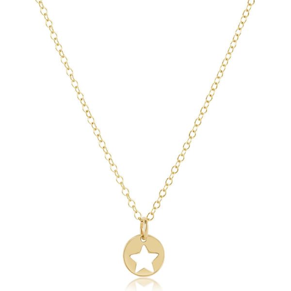 16" necklace gold - star small gold disc