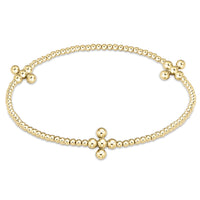 beaded 3mm gold signature cross gold bracelet
