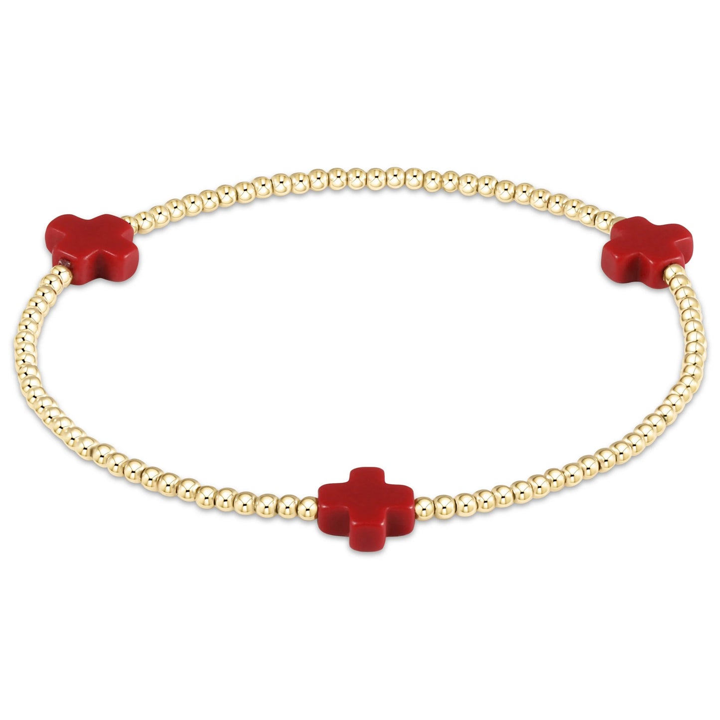 color signature cross 2mm gold bracelet - large cross
