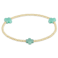 color signature cross 2mm gold bracelet - large cross