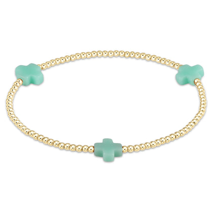 color signature cross 2mm gold bracelet - large cross