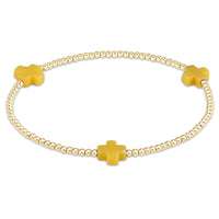color signature cross 2mm gold bracelet - large cross
