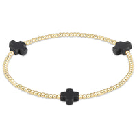 enewton color signature cross 2mm gold bracelet - large cross, Charcoal
