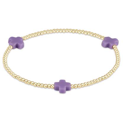 color signature cross 2mm gold bracelet - large cross