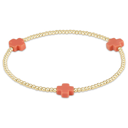 color signature cross 2mm gold bracelet - large cross