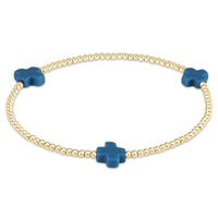 color signature cross 2mm gold bracelet - large cross