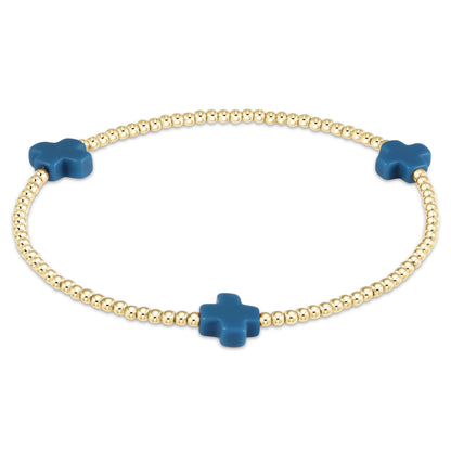 color signature cross 2mm gold bracelet - large cross