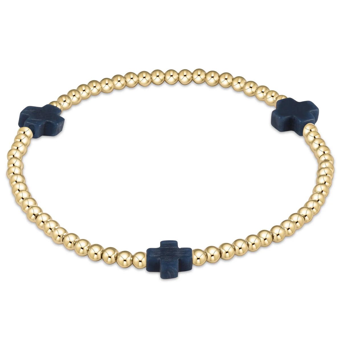 color signature cross 3mm gold bracelet - large cross