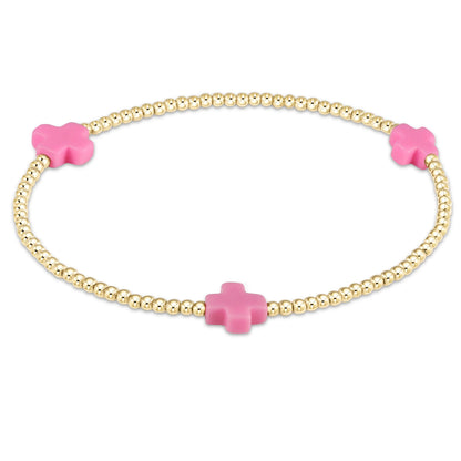 color signature cross 2mm gold bracelet - large cross