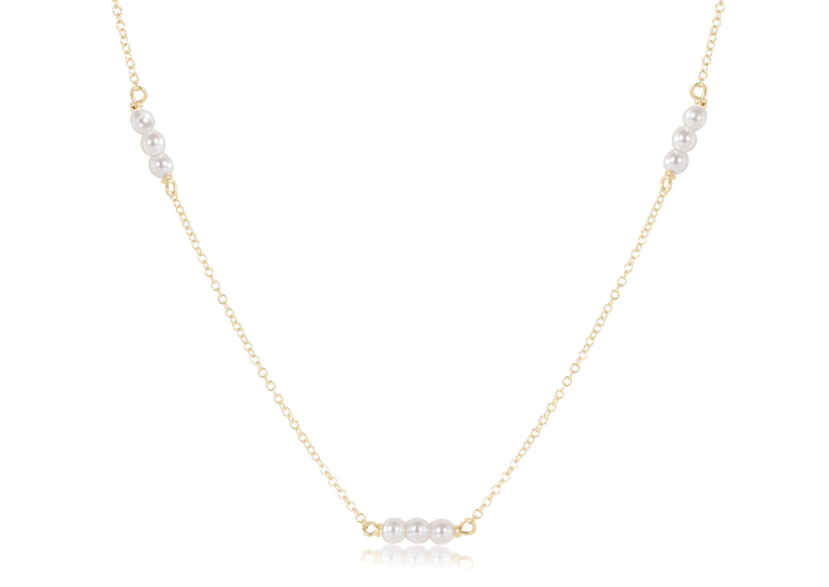 17" choker joy simplicity chain gold - pearl 3mm