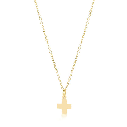 16" Necklace Gold - Signature Cross Gold Charm