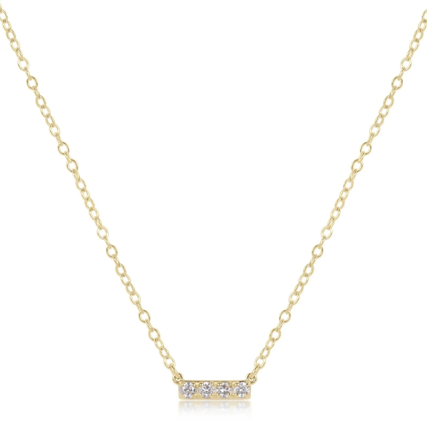 14kt Gold and Diamond Significance Bar Necklace - Four