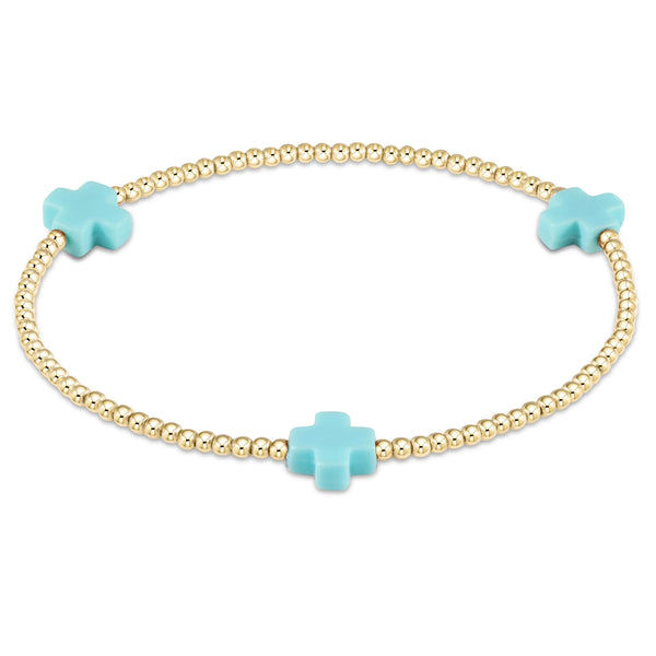 color signature cross 2mm gold bracelet - large cross