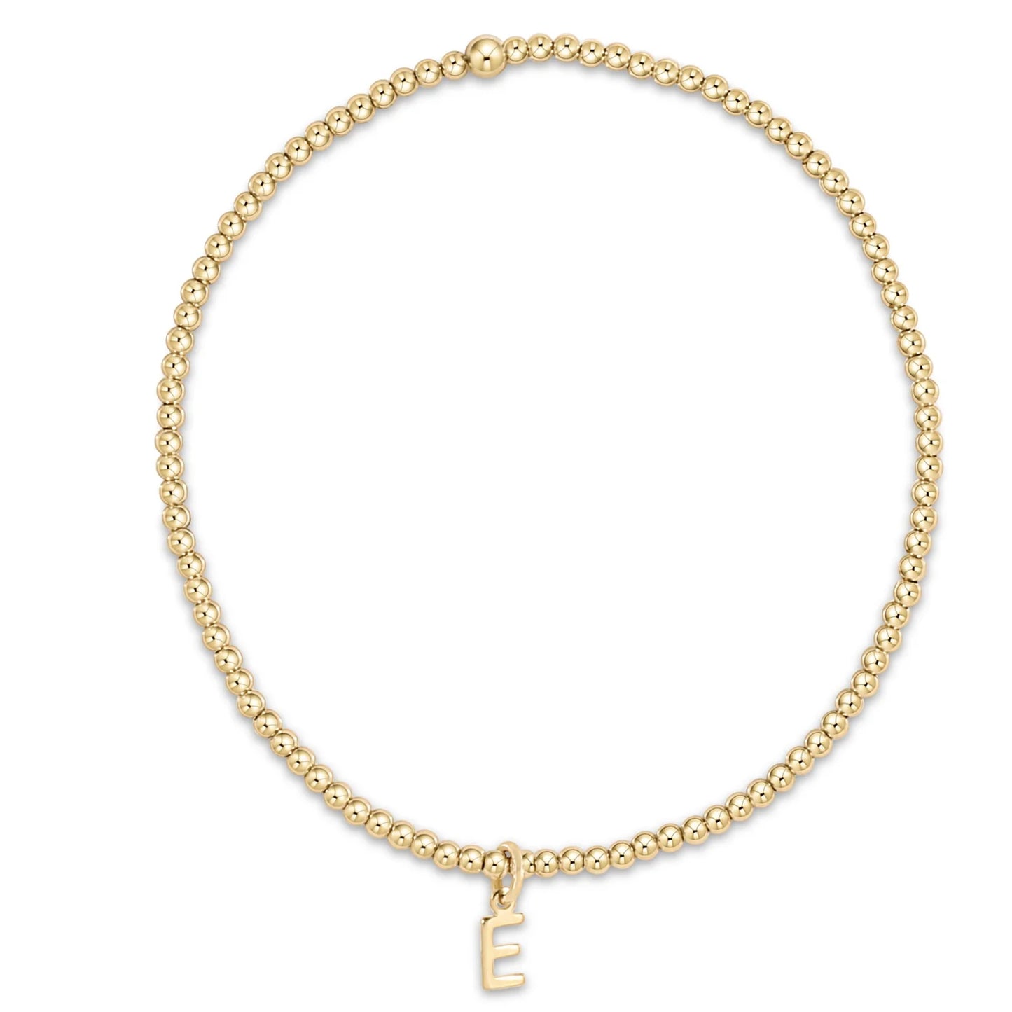 Classic Respect Letter Charm Gold Bead Bracelet