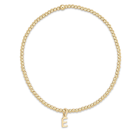 Classic Respect Letter Charm Gold Bead Bracelet