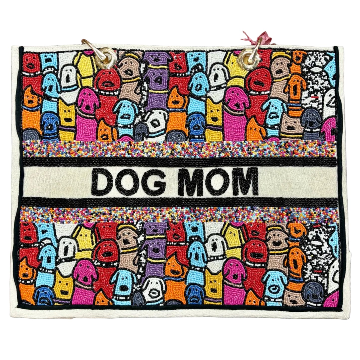 Dog Mom Beaded Tote