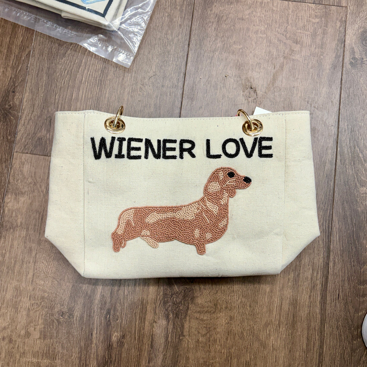 Wiener Love Beaded Tote