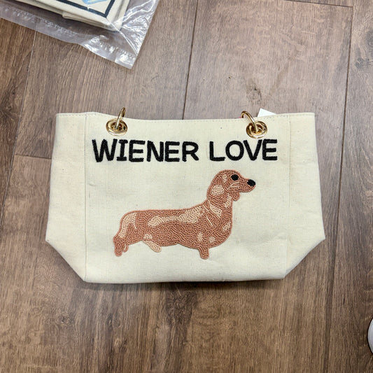 Wiener Love Beaded Tote