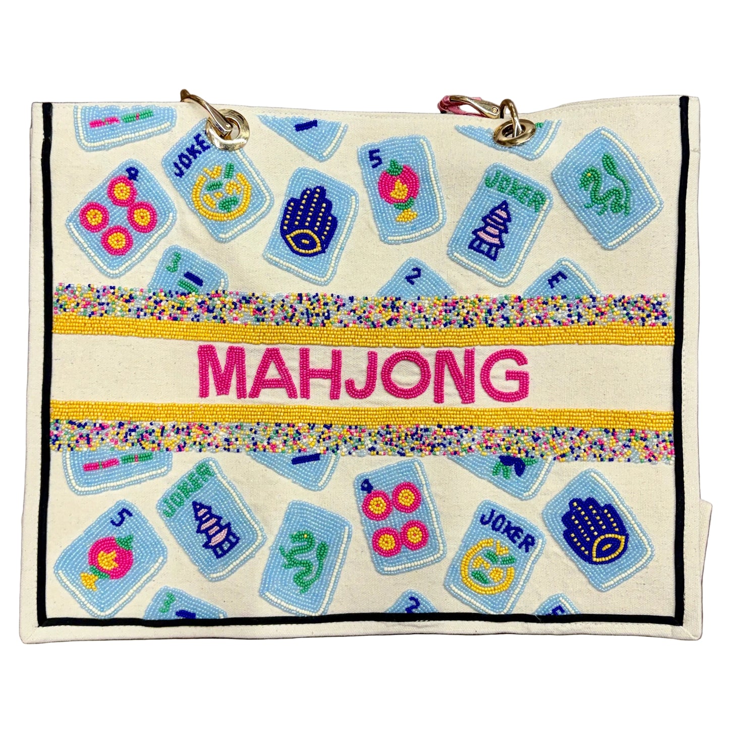 Mahjong Beaded Bag