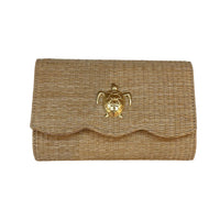 Scalloped Straw Clutch