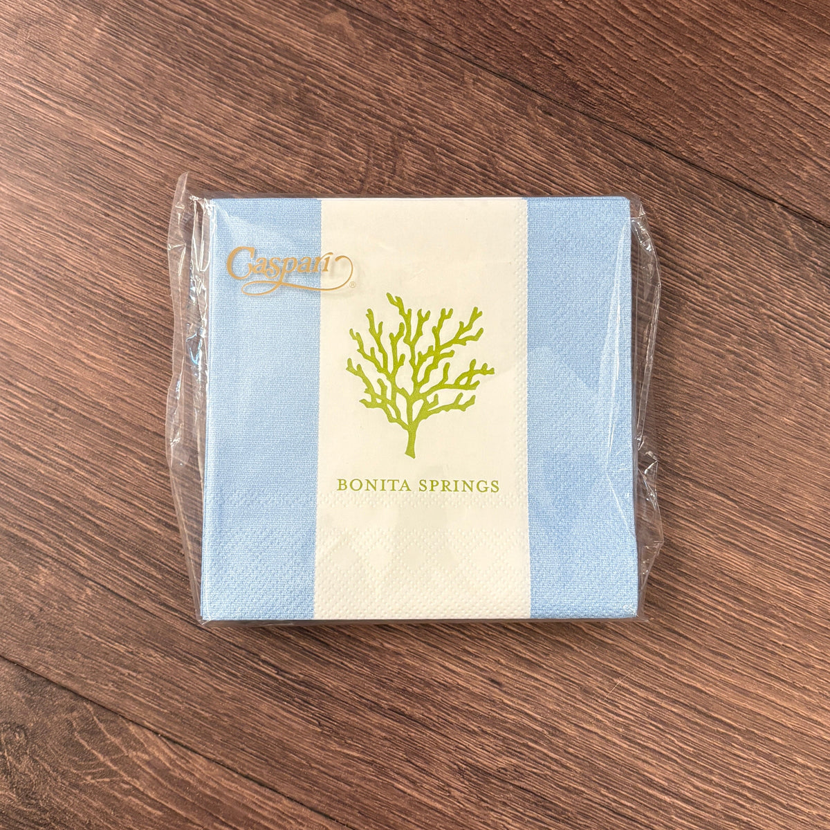 Bonita Springs Coral Light Blue Cocktail Napkins