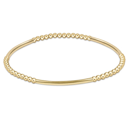 bliss bar gold pattern bead bracelet - gold