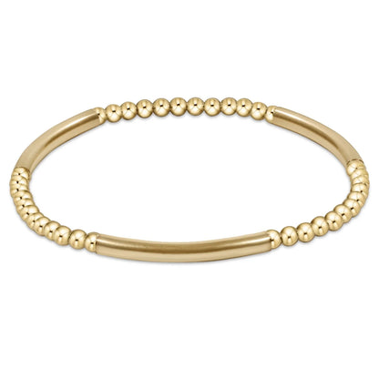 bliss bar gold pattern bead bracelet - gold