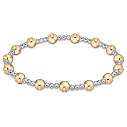 extends classic sincerity pattern bead bracelet - mixed metal