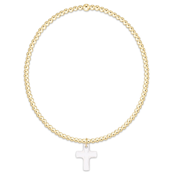 Classic Gold 2mm Bracelet - Blessed Crystal Charm