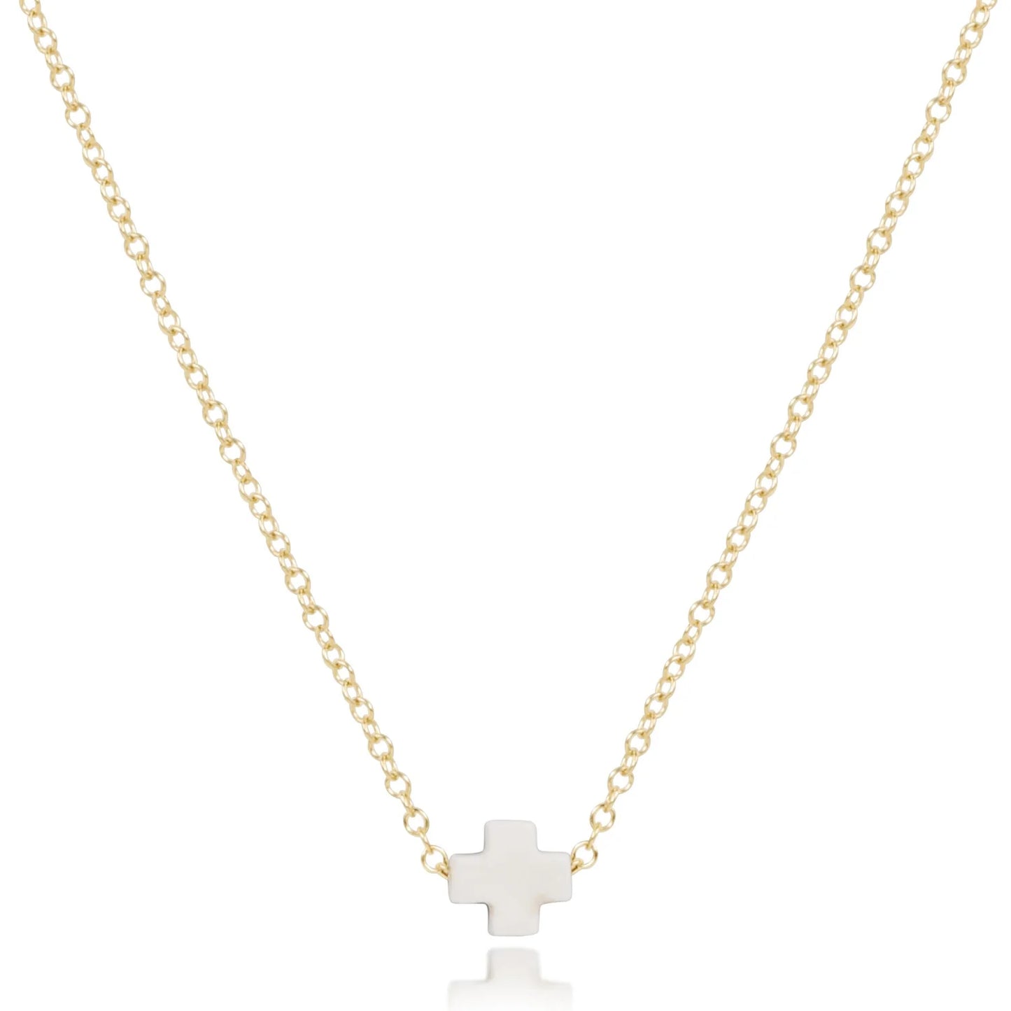 16" necklace gold - signature cross small