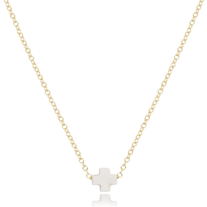 16" necklace gold - signature cross small