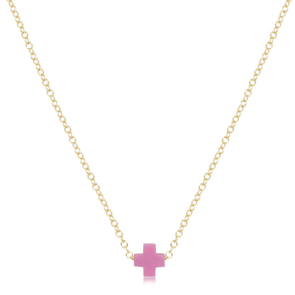 16" necklace gold - signature cross small
