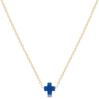 16" necklace gold - signature cross small